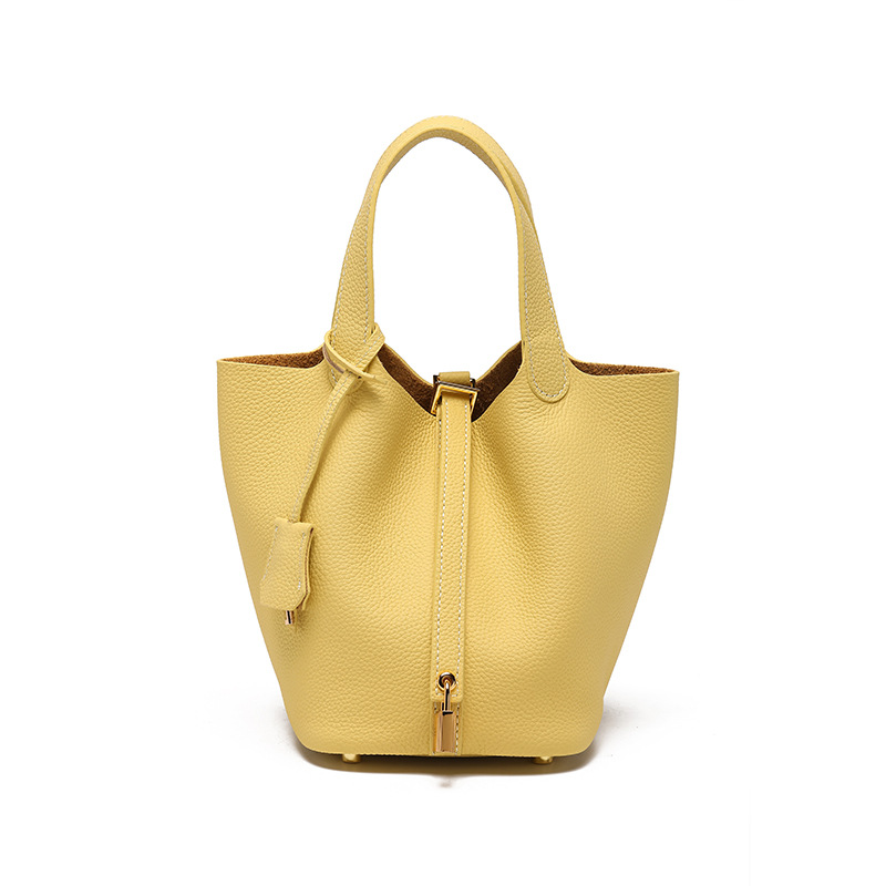 Head layer cowhide bucket bag women's leather high-end handbag - Image 40