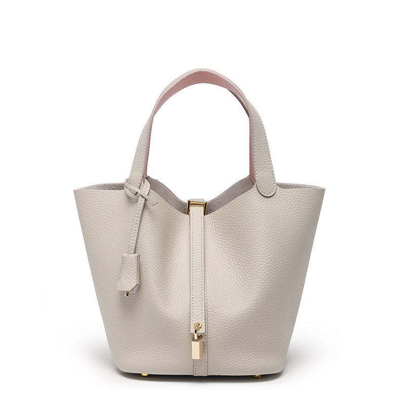 Head layer cowhide bucket bag women's leather high-end handbag - Image 31