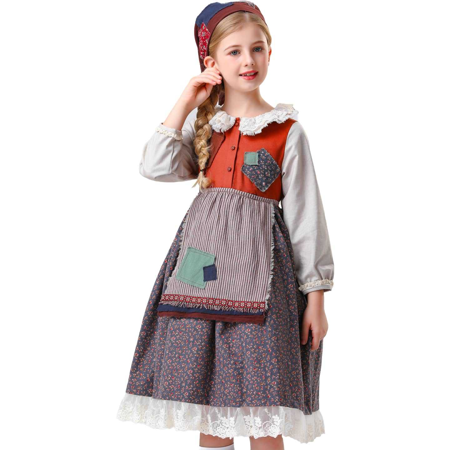 Children's floral dress Halloween countryside little girl role-playing cosplay cosplay beggar costume party performance