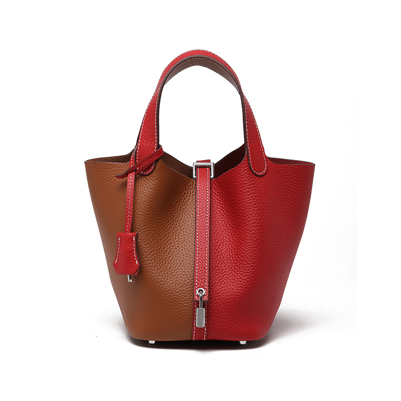 Head layer cowhide bucket bag women's leather high-end handbag - Image 35