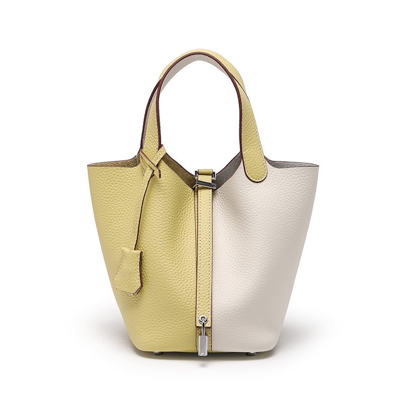 Head layer cowhide bucket bag women's leather high-end handbag - Image 39