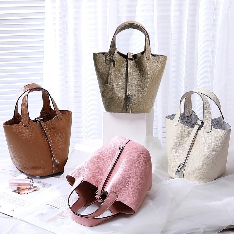 Head layer cowhide bucket bag women's leather high-end handbag - Image 4