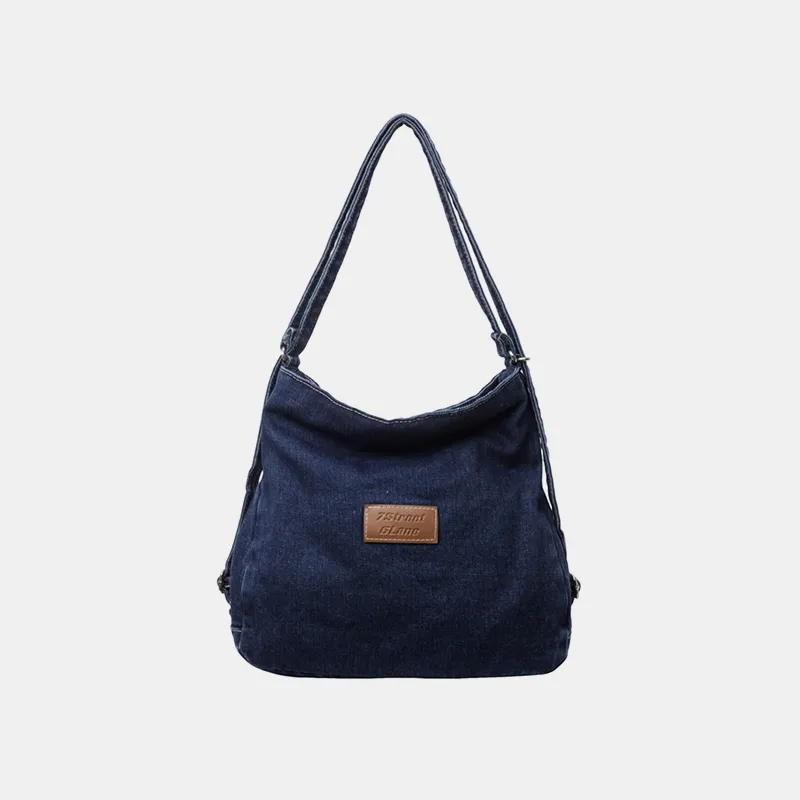 Adjustable Strap Denim Shoulder Bag - Image 14