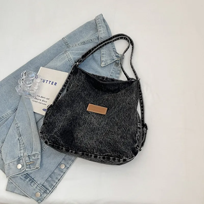 Adjustable Strap Denim Shoulder Bag - Image 12