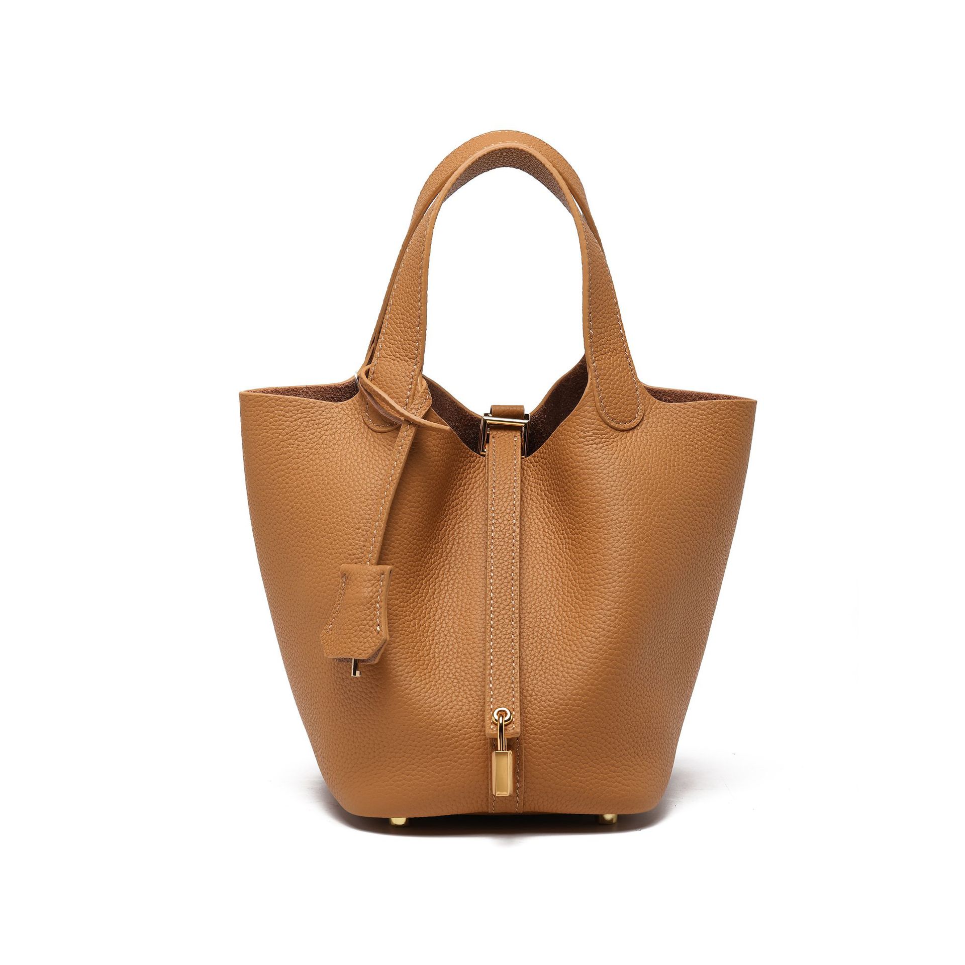 Head layer cowhide bucket bag women's leather high-end handbag - Image 34