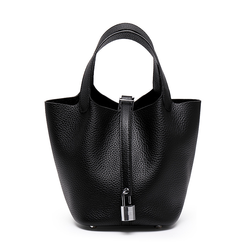 Head layer cowhide bucket bag women's leather high-end handbag - Image 12