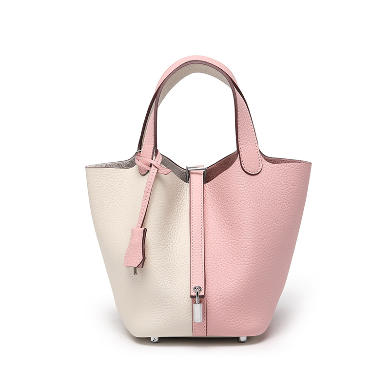 Head layer cowhide bucket bag women's leather high-end handbag - Image 33