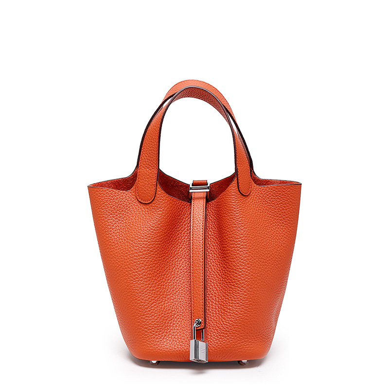 Head layer cowhide bucket bag women's leather high-end handbag - Image 8