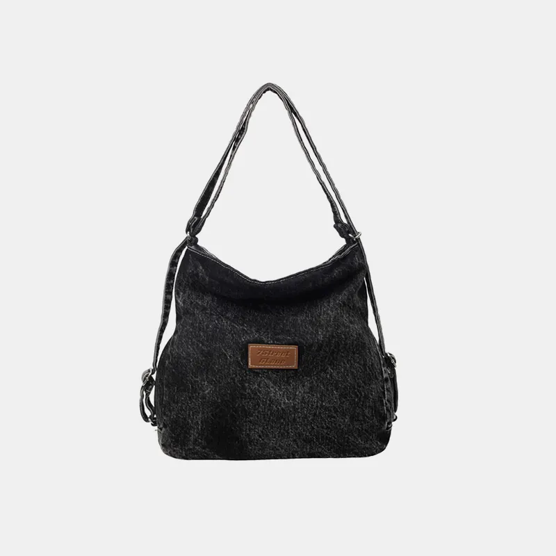 Adjustable Strap Denim Shoulder Bag - Image 11