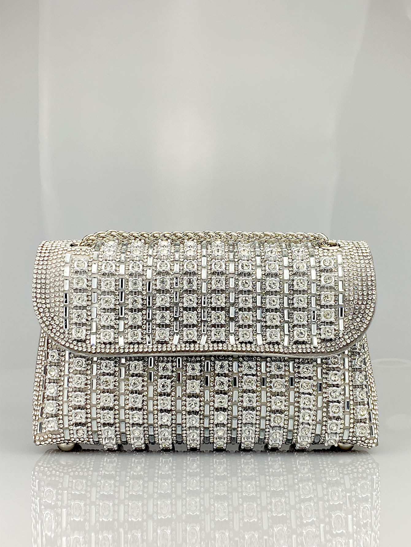 New Elegant Evening Dress Style Brooch-Adorned Clutch Bag with Rhinestones Chain Strap and Cheongsam Design for Formal Occasions - Image 9