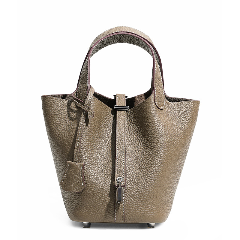 Head layer cowhide bucket bag women's leather high-end handbag - Image 7