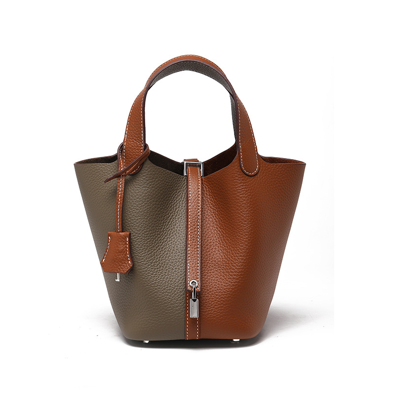Head layer cowhide bucket bag women's leather high-end handbag - Image 36