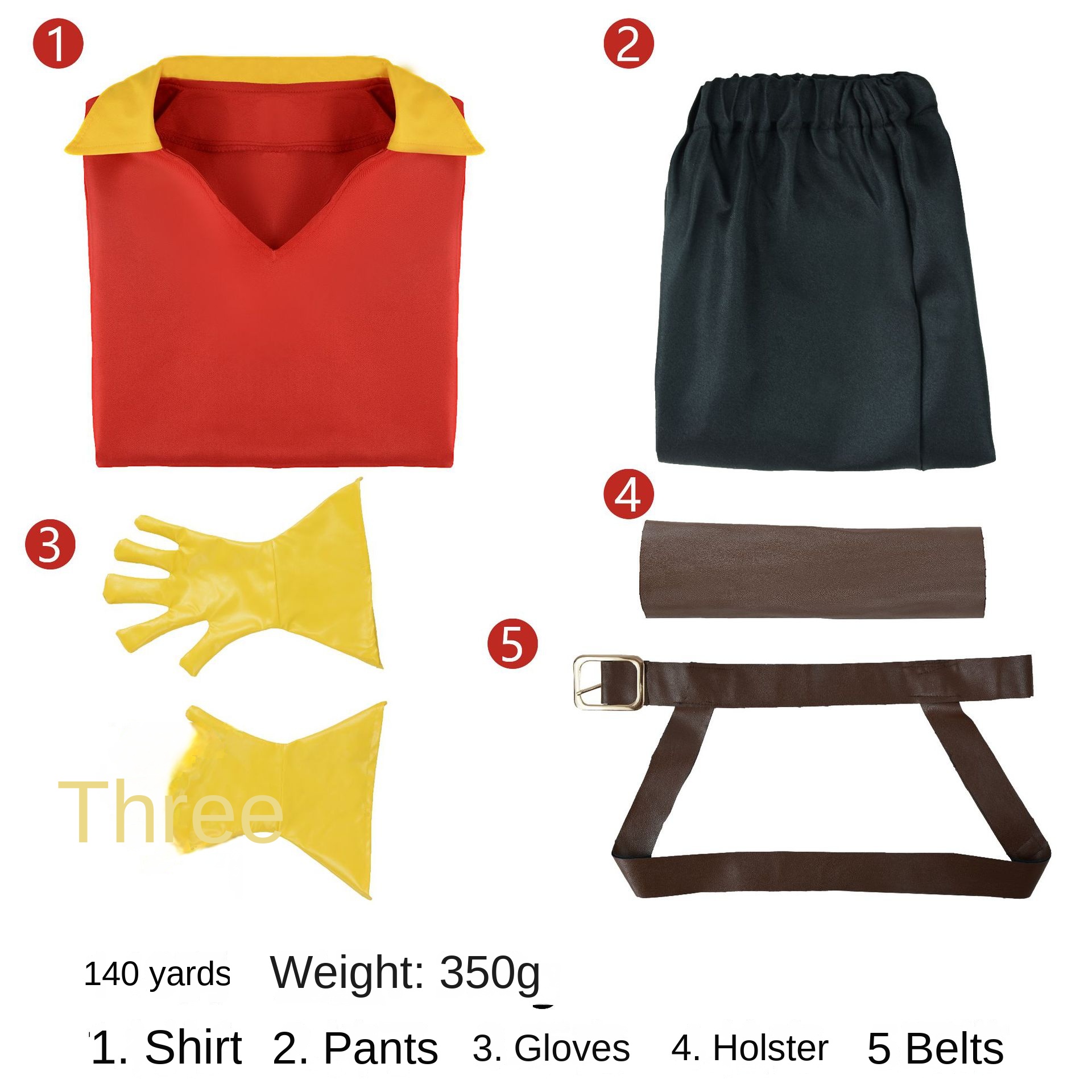 Children's Gaston cos Costume Beauty and Beast Gaston anime Role Play Halloween Costume - Image 6