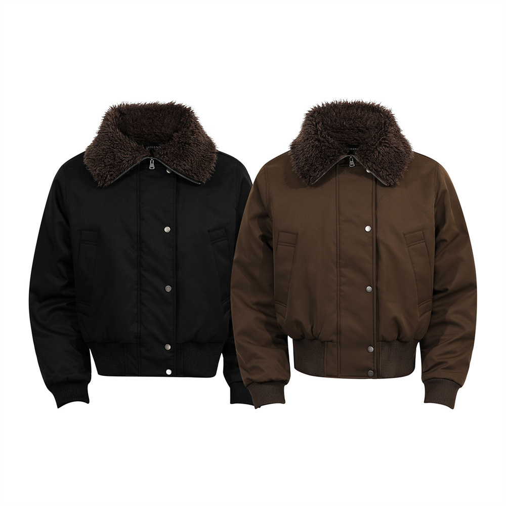 Retro Men's Cotton Coat with Large Pockets, Patchwork Design, Trendy Brand, Loose Fit, Versatile Outerwear Top - Image 3