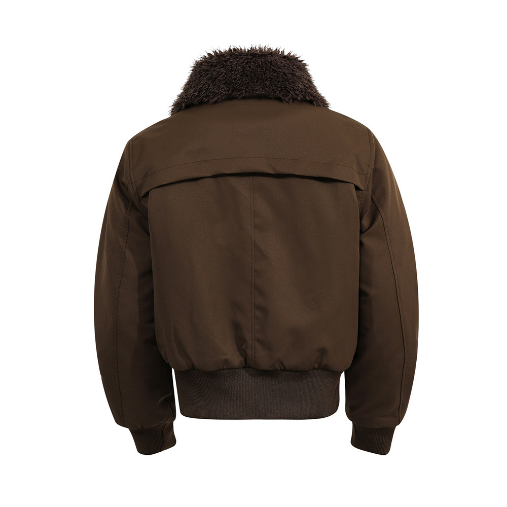 Retro Men's Cotton Coat with Large Pockets, Patchwork Design, Trendy Brand, Loose Fit, Versatile Outerwear Top - Image 5