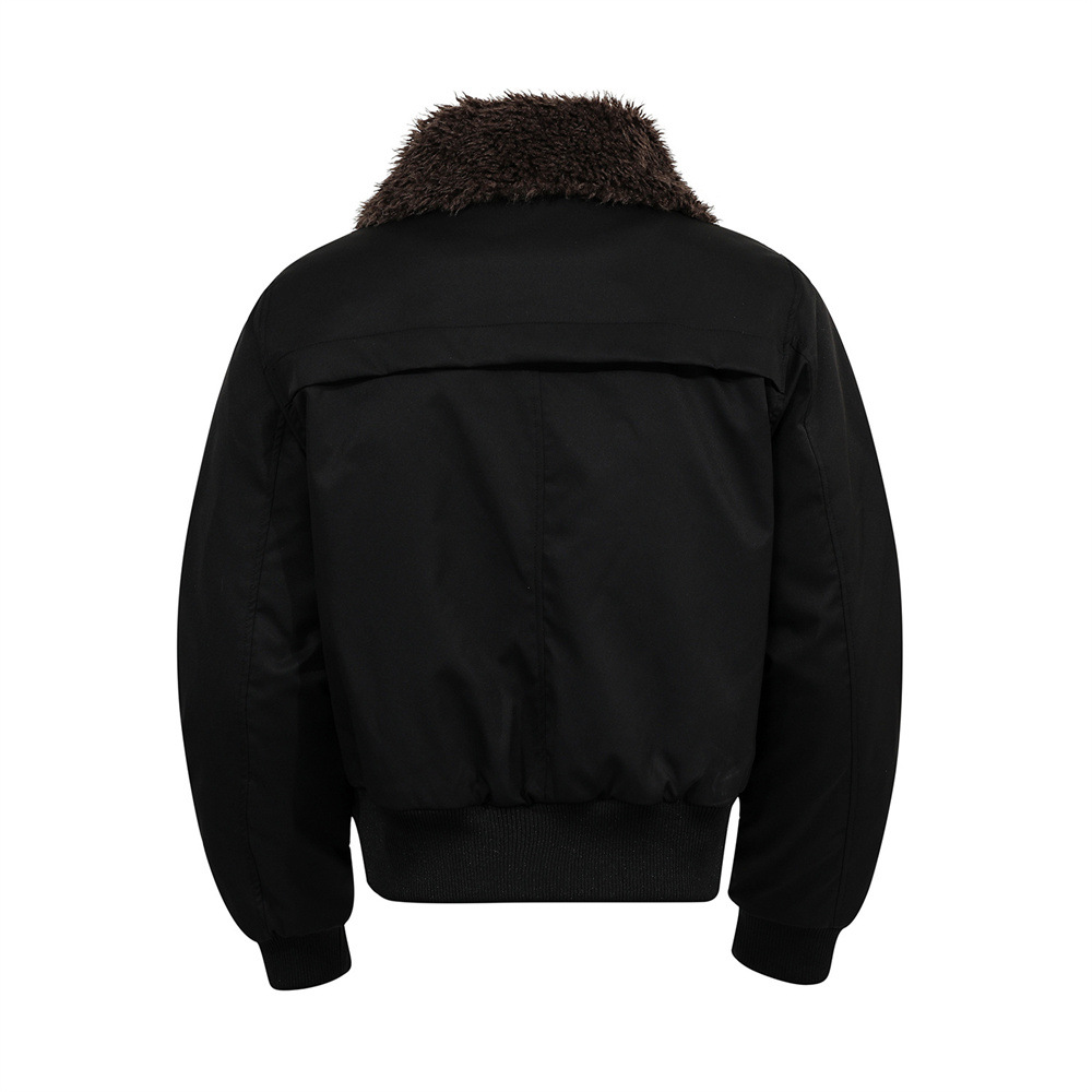 Retro Men's Cotton Coat with Large Pockets, Patchwork Design, Trendy Brand, Loose Fit, Versatile Outerwear Top - Image 2