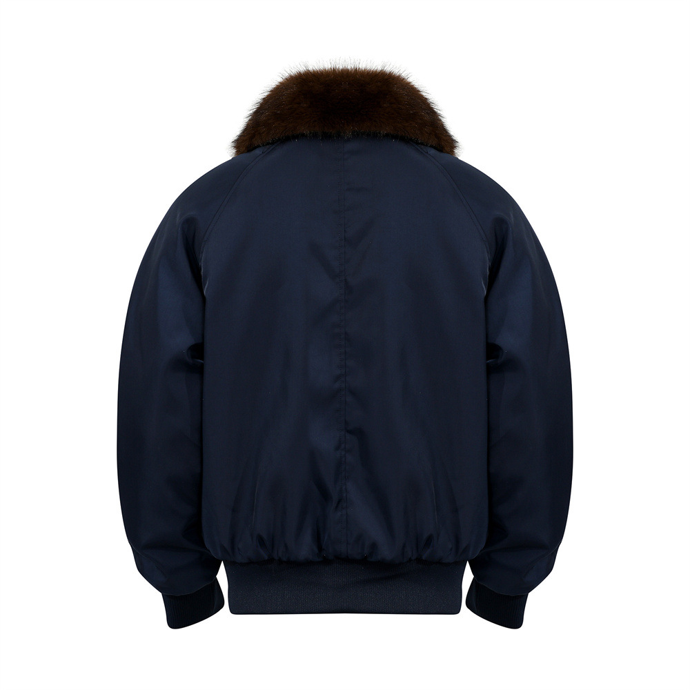 Street Style Men's Cotton Coat with Fur Collar, Multi-Pocket Design, Trendy Brand, Loose Fit, Versatile Outerwear Top - Image 5